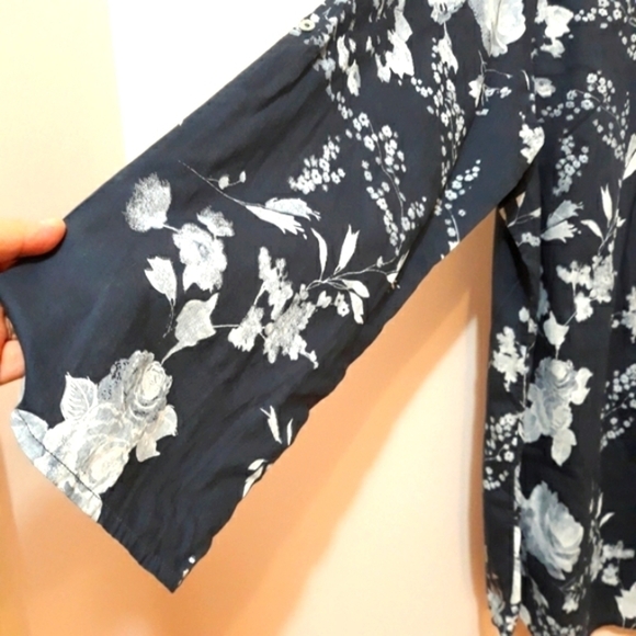 Soft Surroundings Plus Top 100% Cotton Floral Long-Sleeve Size 1X - Picture 4 of 12